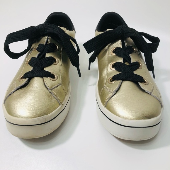 Skechers Hi Lites Gold and Black Sneakers - Picture 5 of 13